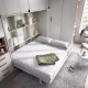 Dormitorio cama matrimonial abatible con altillo y armarios laterales Ref YH413