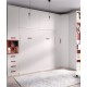 Dormitorio cama matrimonial abatible con altillo y armarios laterales Ref YH413