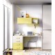 Dormitorio con cama abatible con armario superior y escritorio Ref YH403