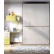 Dormitorio con cama abatible con armario superior y escritorio Ref YH403