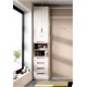 Dormitorio con cama abatible vertical con altillo y armarios a ambos lados Ref YH408