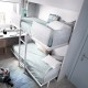Dormitorio con litera abatible con altillo, escritorio y estantes Ref YH416