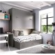 Dormitorio con cama abatible, cama nido inferior y escritorio Ref YH418