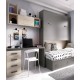 Dormitorio con cama abatible, cama nido inferior y escritorio Ref YH418