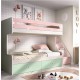 Dormitorio Juvenil con litera y escritorio doble Ref YH310