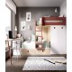Dormitorio Juvenil con litera, arcón, armario integrado y escritorio Ref YH317