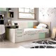 Dormitorio Juvenil cama con contenedores, escritorio y módulos estantes Ref YH501