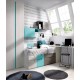 Dormitorio Juvenil cama con contenedores, armario, arcón y escritorio Ref YH509