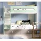 Dormitorio Juvenil con litera, armario y escritorio Ref YH304