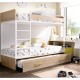 Dormitorio Juvenil con litera, armario y escritorio Ref YH309