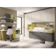 Dormitorio puente Juvenil con cama, armario y escritorio Ref YH105