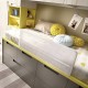 Dormitorio puente Juvenil con cama, armario y escritorio Ref YH105