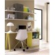 Dormitorio puente Juvenil con cama, armario y escritorio Ref YH105