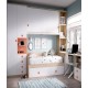 Dormitorio Juvenil con 2 camas, armario, altillo y escritorio Ref YH217
