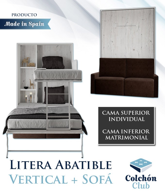 Litera Abatible Vertical Matrimonial con Sofá Ref N36000