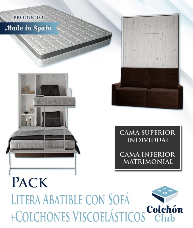 Litera Abatible Vertical Matrimonial con Sofá Ref N36000