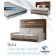 Pack Cama Abatible Horizontal con Sofá y Colchón Viscoelastico Ref N35000