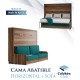 Cama Abatible Horizontal con Sofá disponible en diferentes medidas y colores Ref N41000