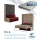 Pack Cama Abatible Vertical con Sofá y Colchón Viscoelastico Ref N42000