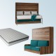 Pack Cama Abatible Horizontal con Sofá y Colchón Viscoelastico Ref N43000