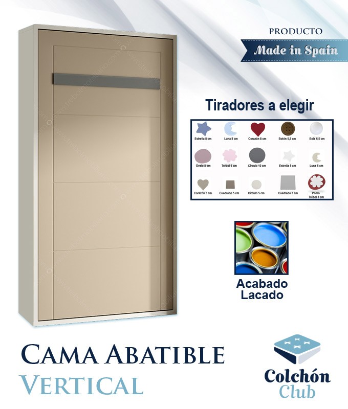 Cama Abatible Vertical de 90 en Acabado Lacado Ref W11000