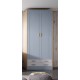 Dormitorio Juvenil fabricado en madera y acabado lacado compuesto por cama compacta, armario 2 puertas y estante Ref JI01