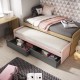 Dormitorio Juvenil fabricado en madera y acabado lacado compuesto por cama compacta, escritorio, xifonier y estantes Ref JI07