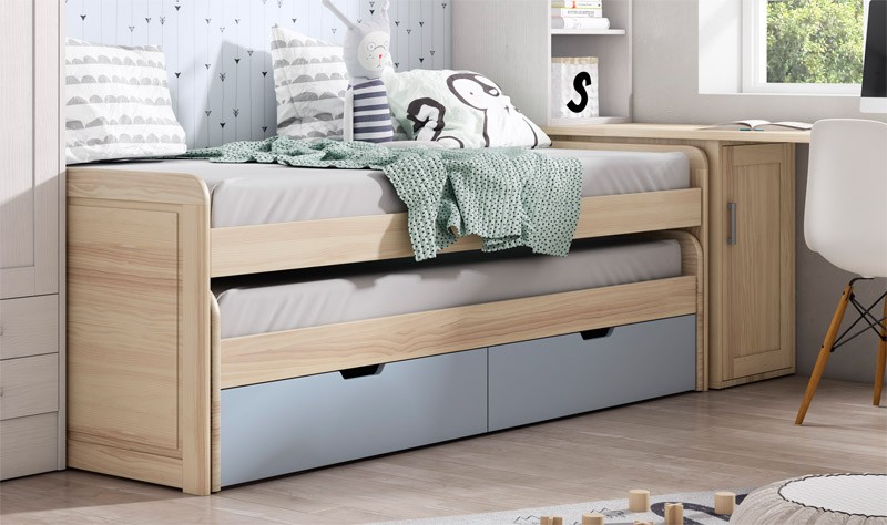Dormitorio Juvenil fabricado en madera y acabado lacado compuesto por