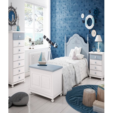 Dormitorio Juvenil fabricado en madera y acabado lacado compuesto por