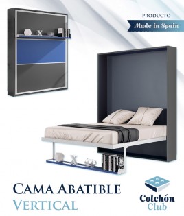 Cama Abatible Vertical con estante sincronizado y puerta en 3 colores Ref N47000