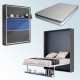 Pack Cama Abatible Vertical con estante sincronizado y colchón viscoelástico Ref N49000