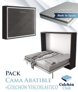 Pack Cama Abatible Horizontal y Colchón viscoelástico Ref N52000