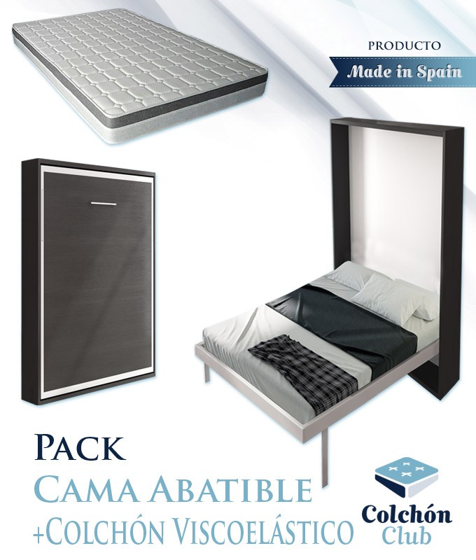 Pack Cama Abatible Vertical y Colchón viscoelástico Ref N53000