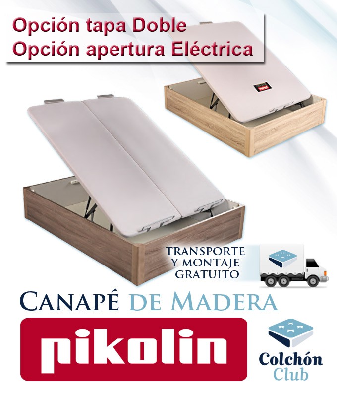 Canapé de Madera Pikolin modelo Design disponible con tapa Doble y apertura Eléctrica Ref P51100