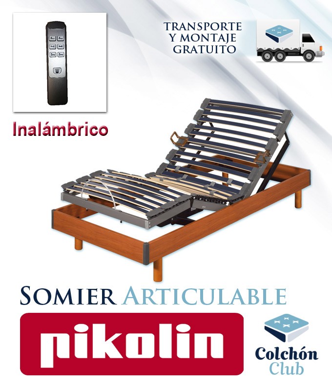 Somier Articulable Eléctrico Pikolin modelo Futurlam Eléctrico con bastidor en madera Ref P32100