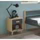 Dormitorio Juvenil fabricado en madera de pino con cama, mesita y cómoda Ref TA03