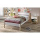 Dormitorio Juvenil fabricado en madera de pino con cama, mesita, cómoda y estanterías Ref TA04