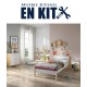 Dormitorio Juvenil fabricado en madera de pino con cama, mesita, cómoda y estanterías Ref TA04