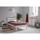 Dormitorio Juvenil fabricado en madera de pino con cama individual, mesita y cómoda Ref TA06