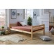 Dormitorio Juvenil fabricado en madera de pino con cama individual o matrimonial a elegir, mesita y estantería Ref TA15