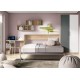 Dormitorio Juvenil con cama abatible, armario y escritorio Ref ET18