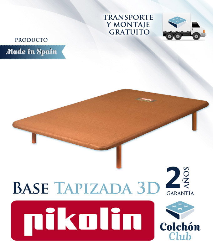 Base Tapizada de Pikolin modelo Divanlin 3D con patas de Madera Ref P68000PACK