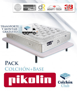 Pack Pikolin, colchón Gama Alta modelo Dualpik de muelles ensacados y Base tapizada Ref P273000
