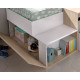 Dormitorio Juvenil con cama compacta, contenedores de almacenaje y escritorio Ref YK01