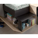 Dormitorio Juvenil con cama compacta, contenedores de almacenaje y escritorio Ref YK02