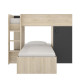 Dormitorio Juvenil con 2 camas, contenedores y armario Ref YK08