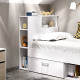 Dormitorio Juvenil con cama compacta con huecos de almacenaje Ref YK21