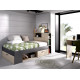 Dormitorio Juvenil con cama compacta con huecos de almacenaje Ref YK22