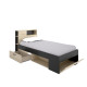 Dormitorio Juvenil con cama compacta con huecos de almacenaje Ref YK22