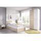 Dormitorio Juvenil con cama compacta, armario, cómoda y mesita Ref YK23